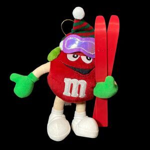 Galerie M&M's RED Ski Poseable Plush Doll 9.5" Tall 2003